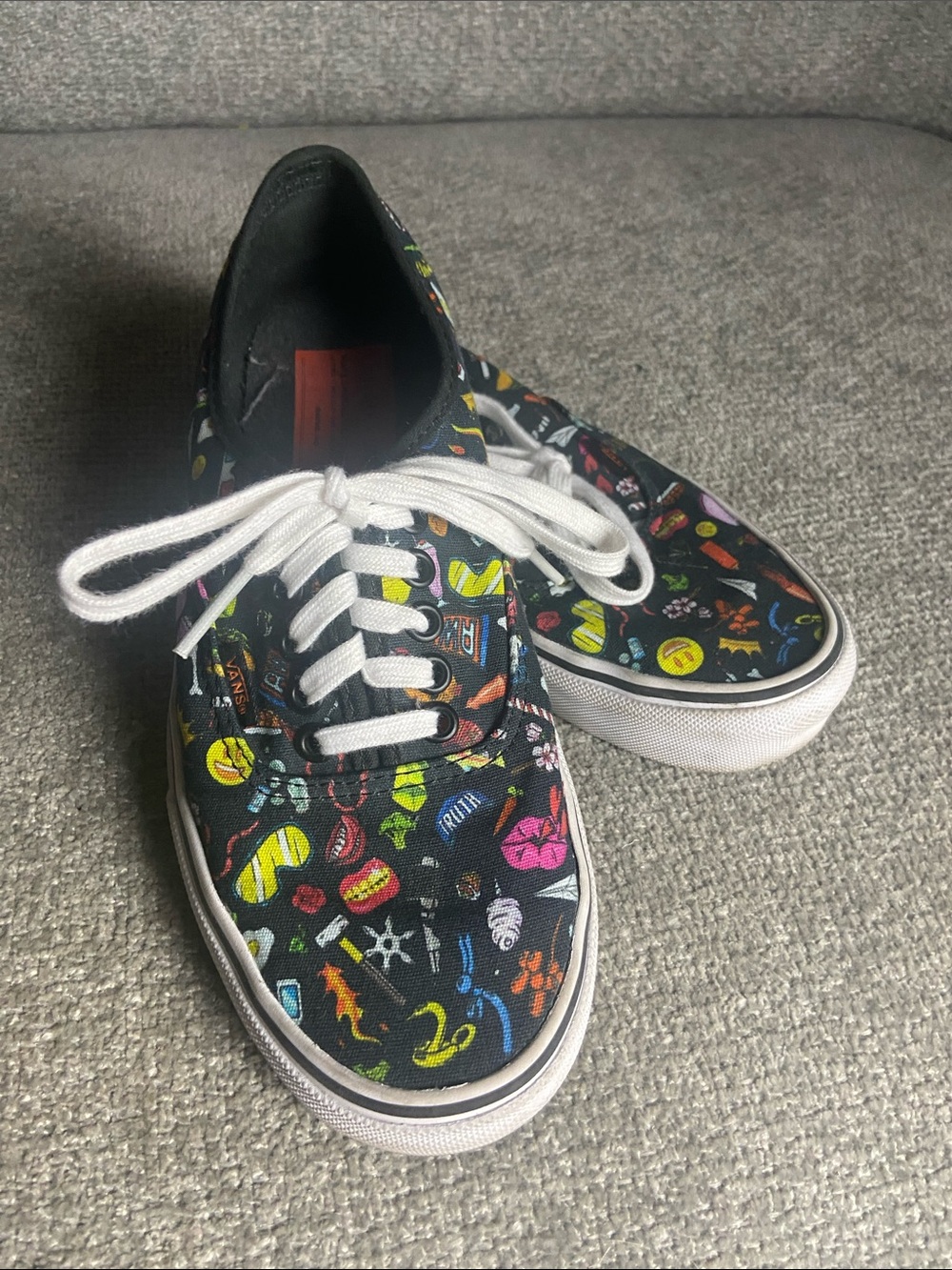 Vans unisex Authentic Low Top Sneakers in Black Multi 8.5 wonens